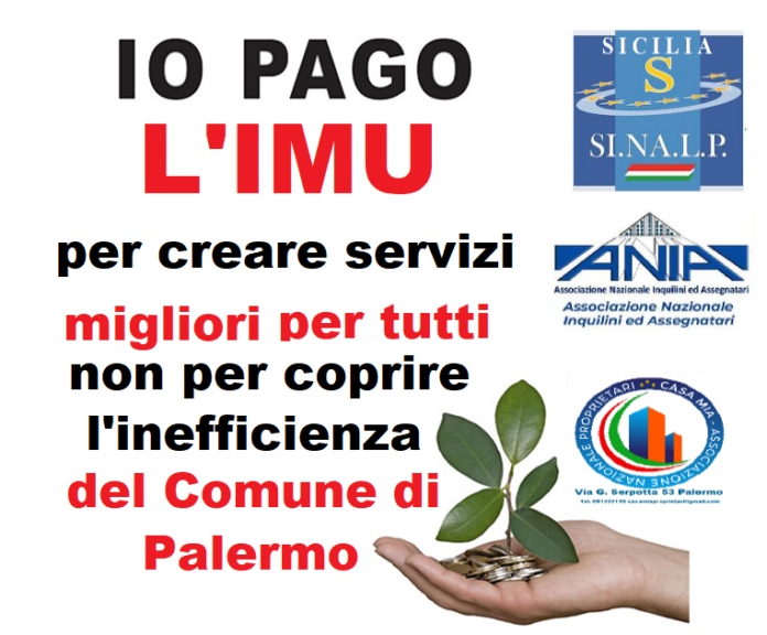 PALERMO SINALP locandina io pago l'imu sinalp casa mia ania PALERMO sinalp imu