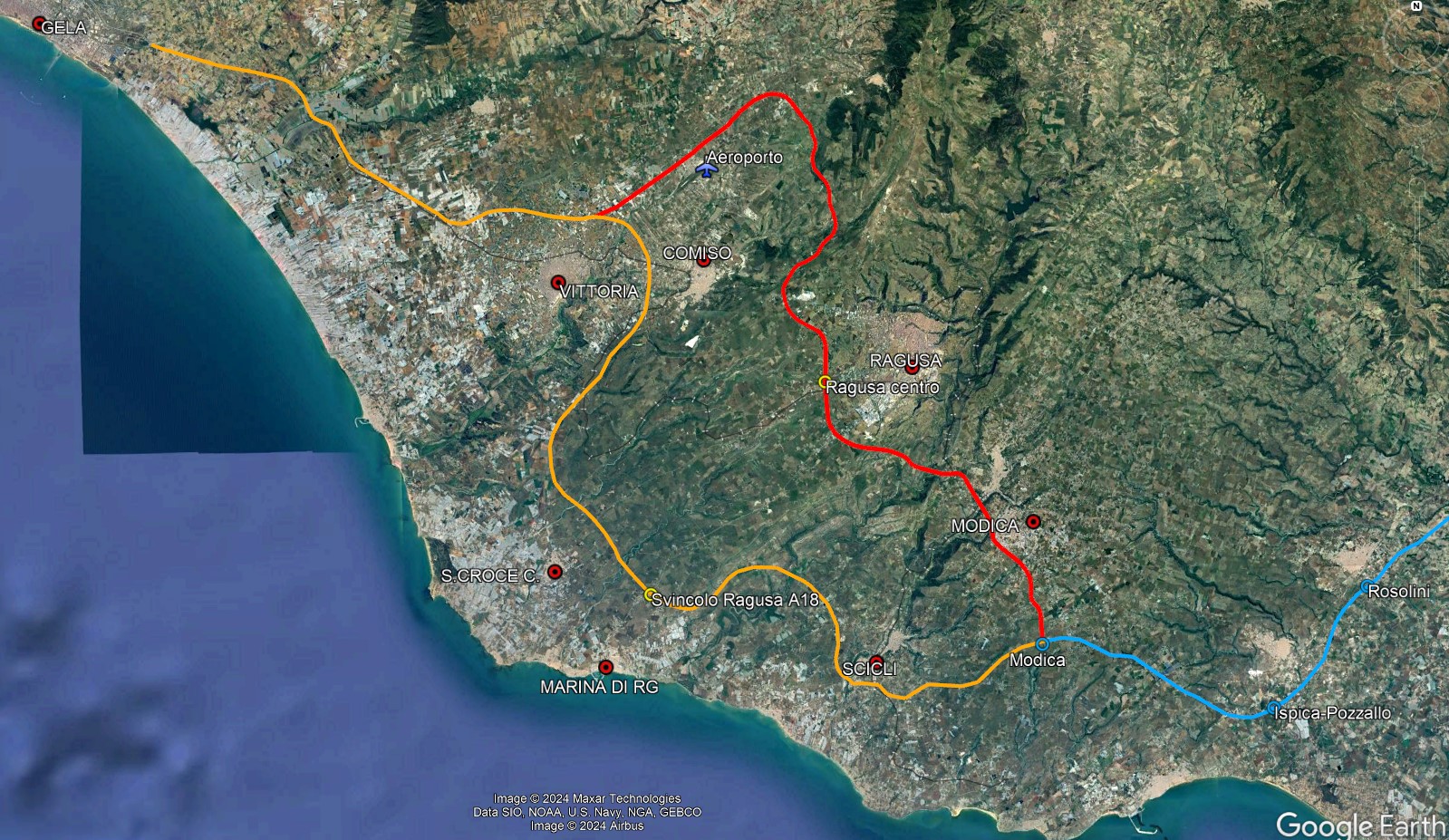 a18 SIRACUSA GELA ALTERNATIVA VARIANTE