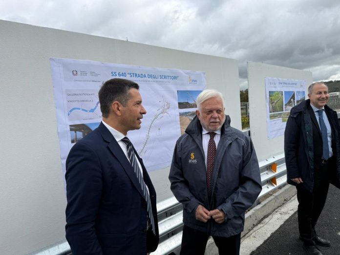 Apertura viadotto Salso SS 640- AD Anas Gemme- Commissario Celia viadotto Salso SS 640