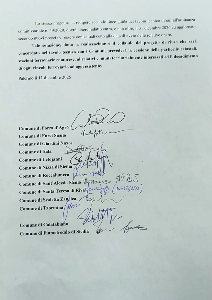 COMUNICATO SINDACI MESSINA CATANIA
